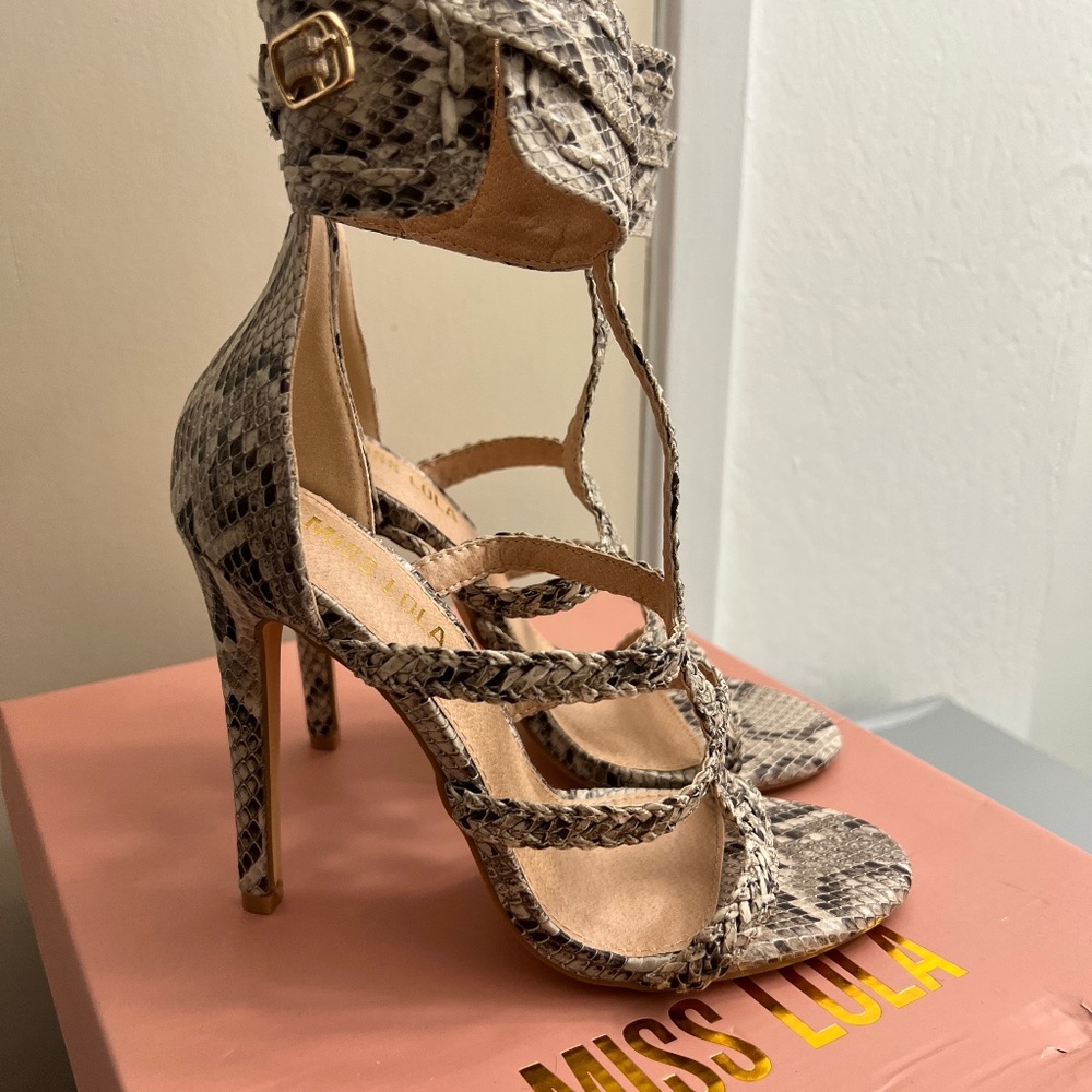 Snake print heels